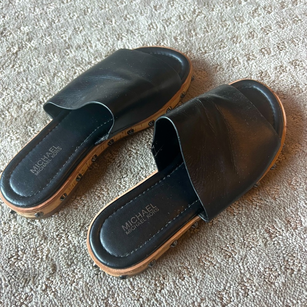 Michael Kors leather flat sandals available